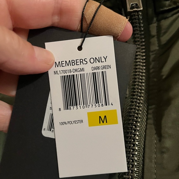 NWT Members Only Olive Green Silk Jacket - Picture 3 of 3